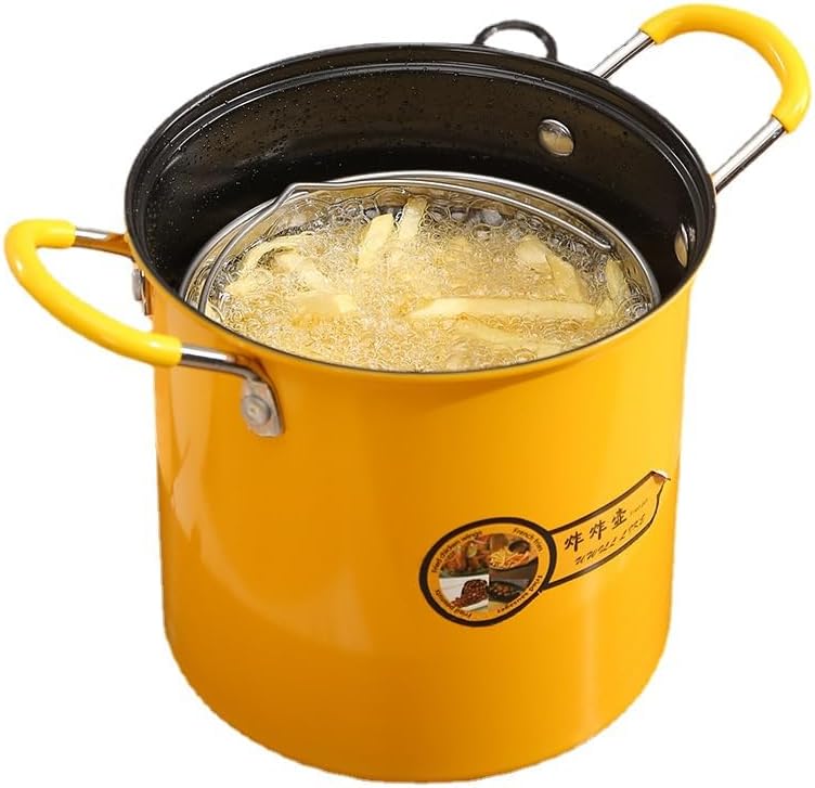 Cesta para freidora, mini olla de acero inoxidable japonesa de 3 litros con tapa de filtro de aceite, sartén para freidora, utensilios de cocina,