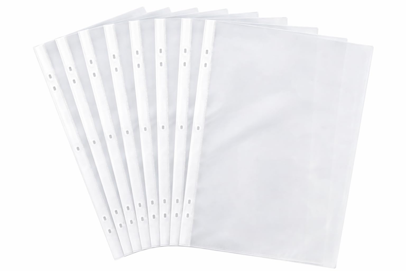 1ABOVE Premium 60 Micron 100-Pack A4 Punched Plastic Wallets – Crystal Clear Glass Finish, Durable Poly Pockets Perfect for Organizing Paper, Documents, and Files