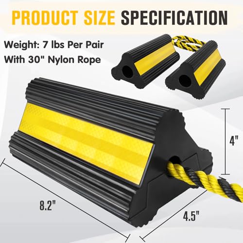 image for CMOOD Wheel Chocks for RV Travel Trailer Camper Truck Aircraft Car, Ru