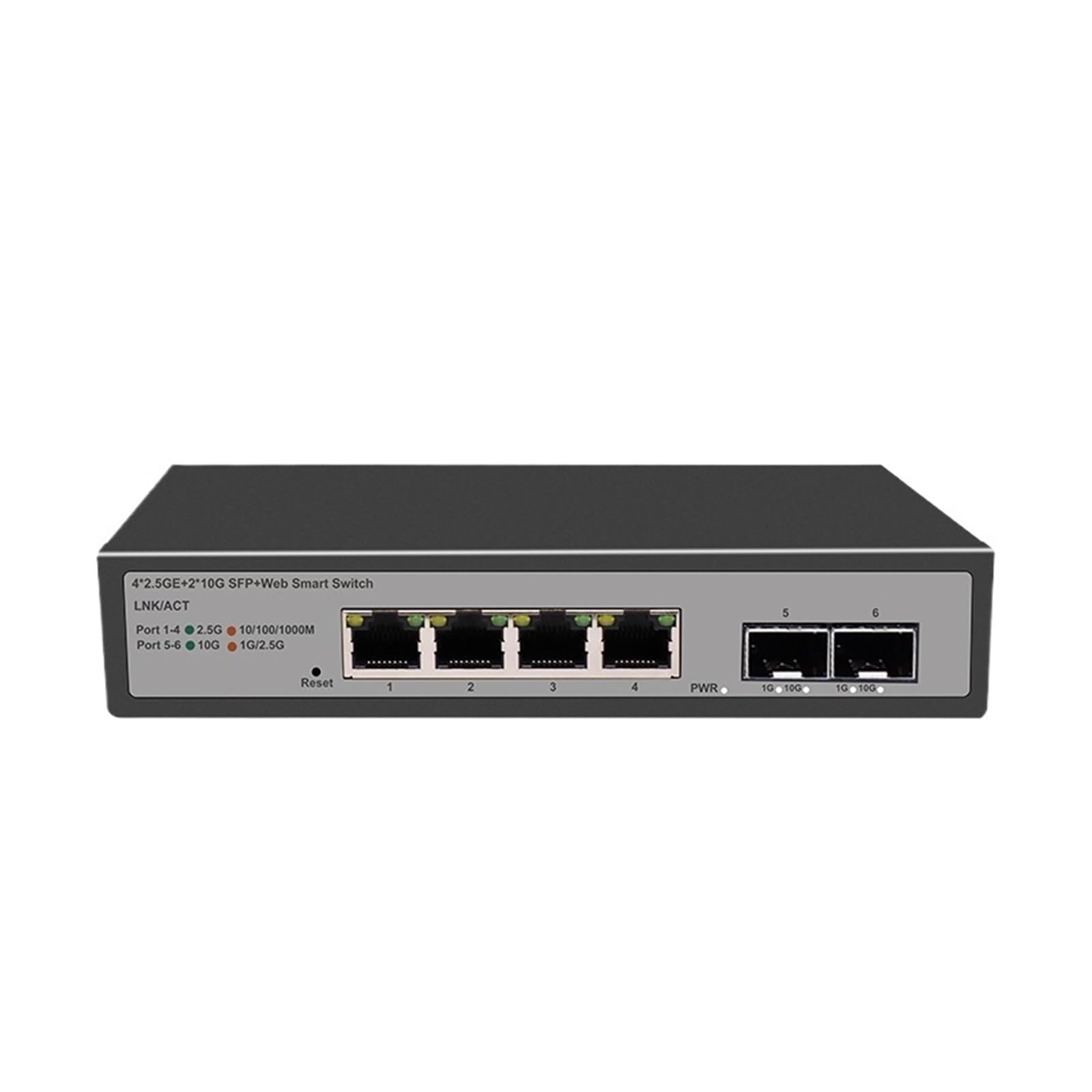 OSHZIKJII 2.5GbE Managed Switch 4 Port RJ45 2500Mbps Managed Network Switch 2 Port 10G s-f.p+ Slots Switch