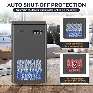 ToLife Dehumidifier, 1000 Sq Ft 95 oz Tank with Sleep Mode, Auto Shutoff — photo 6 of 6