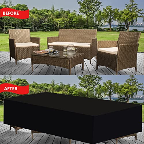 Housse de jardin rectangulaire pour protéger le salon de jardin en rotin - 3