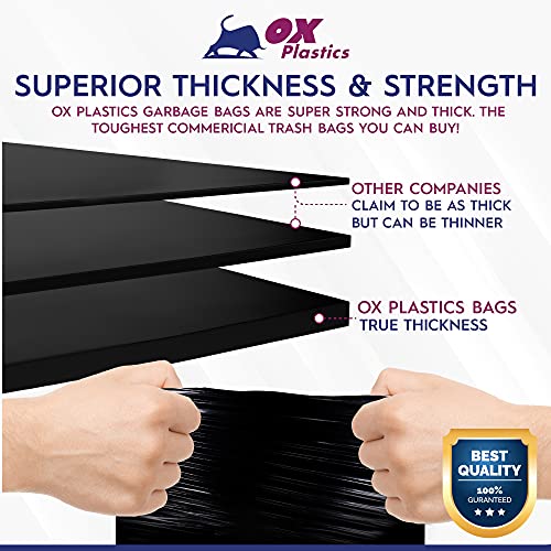 55 Gallon 4mil Trash Can Liners Bags - (35 Count) Capacity & Thick Extra Heavy Duty Strength - Large Garbage, Leak-Proof & Durable, House & Commercial Use Bags - Black - Thumbnail 6