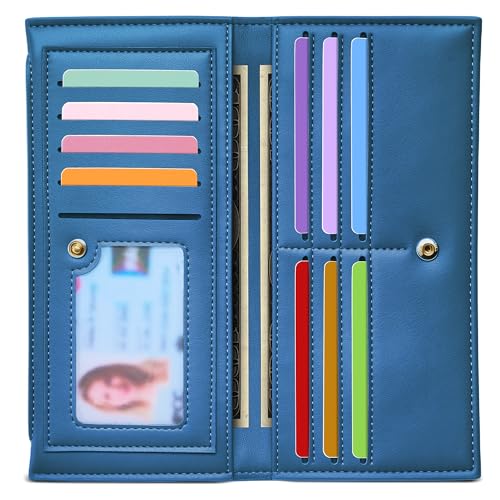 Image of Tipmile Slim Wallet for Women, RFID Blocking Credit Card Holder | Thin Compact Bifold Wallet with Zipper, Ladies Gift