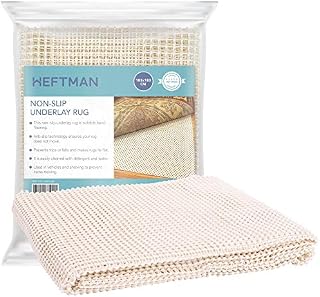 HEFTMAN Non Slip Rug Underlay Multipurpose Rubber Gripper Suitable For All Floor Types Including Hardwood, Laminate, Wooden Etc. - 183cm x 183cm