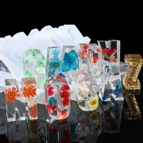 Image of Extra deep 25 mm Large English Letter Alphabet Silicone Molds for Resin Casting for Name Plate, Presanction, Signages Tabletop Signs, Keychains DIY Project, Display