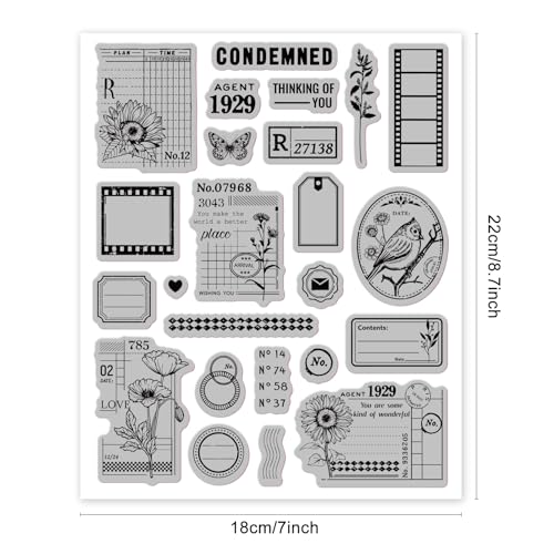 GLOBLELAND Art Journal Background Cling Rubber Stamp Art Journal Cling Mount Stamp Script Stamps Script Stamps for Card Making and Photo Album Decor Decoration and DIY Scrapbooking - Image 2