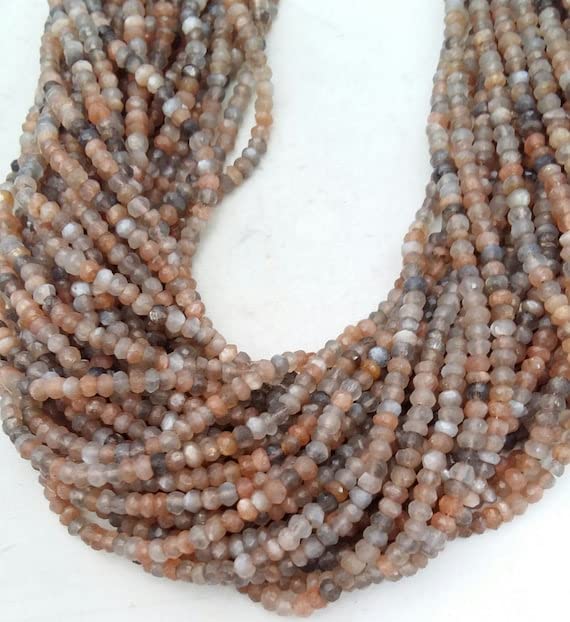 Perles rondelles pierre de lune multicolore 3mm pour éviter les bijoux ternes et fragiles