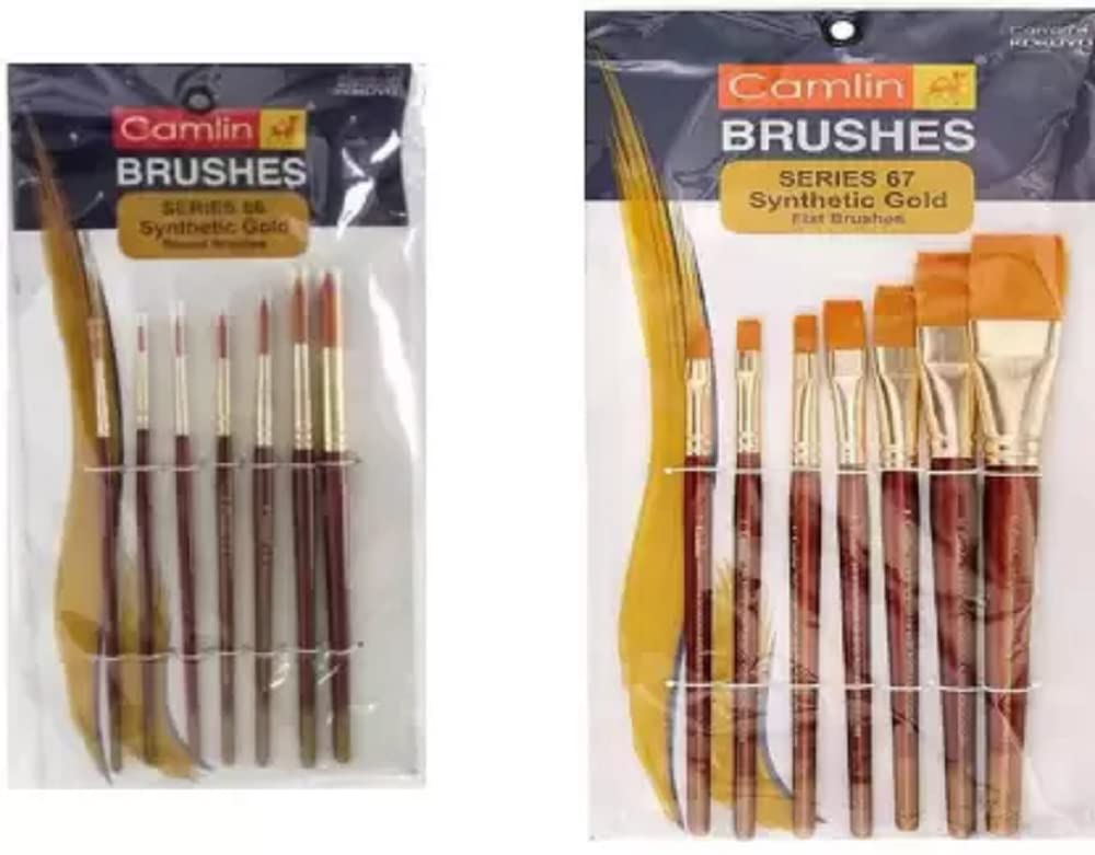 Camlin Brush Set of 66 and 67 Series (Set of 2, Gold)-image-38