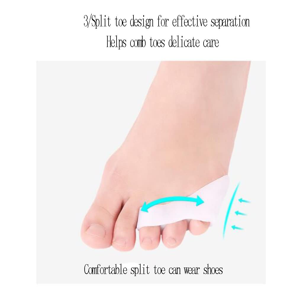 Corrector de valgo del pulgar, separador de superposición de dedos divididos en varo, alisador de gel de silicona, protector para aliviar el dolor, herramientas para el cuidado de los pies del juanete