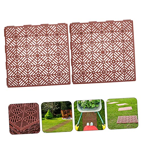 Housoutil 2 Stuks Tuinmat Rubberen Vloertegels Buiten Tuin in Elkaar Grijpende Tegels Kunststof Tuintegels Kunststof Straatstenen Loopbrug Buiten Douchemat Wasmachine Plastic Antislip - Image 4