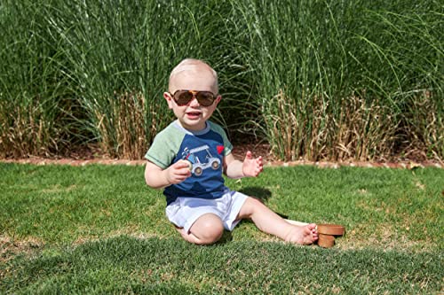 Mud Pie Boys Baby Sunglasses with Strap Set, Tortoise Aviator, 0-2 Years3