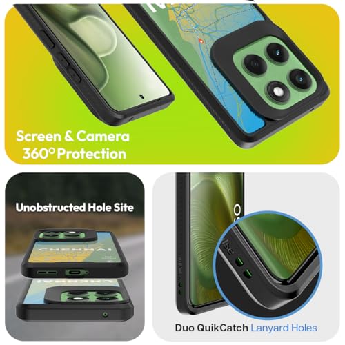 Image of KAPAVER GPS Edition Back Cover Case Compatible with Motorola Edge 60 (PC + TPU) (Chennai-Black)