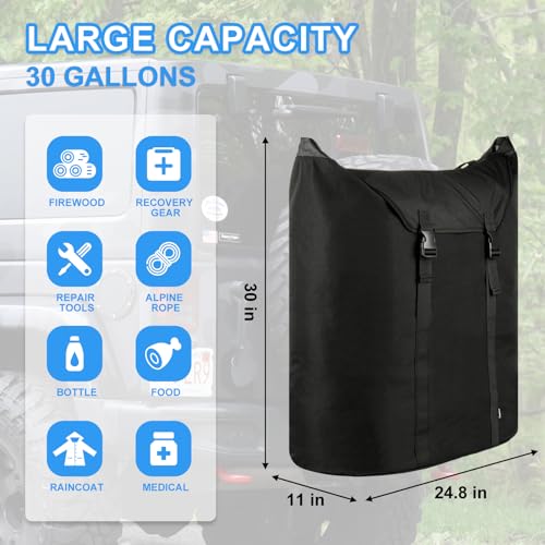 Image of Homakover Outdoors Spare Tire Trash Bag, Heavy Duty Truck Tailgate Rear Ladder Trash Bag, Fits up to 40 inch Tire, Large Recovery Gear Camping Fishing Repair Tool Cargo Storage Bag for Jeep Truck SUV Car