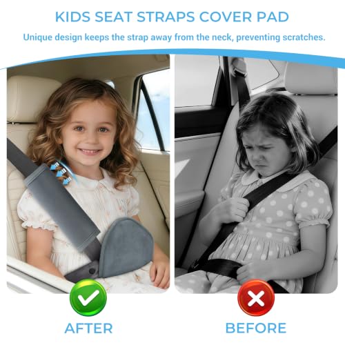 Image of COOLBEBE Kids Seat Straps Cover Pad, Grey