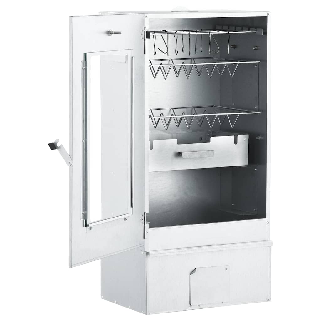 Piec wędzarniczy z generatorem zimnego dymu z ocynkowanej stali – szafka wędzarnicza na ryby, mięso, kiełbasę wraz z akcesoriami, 44,5 x 29 x 83 cm