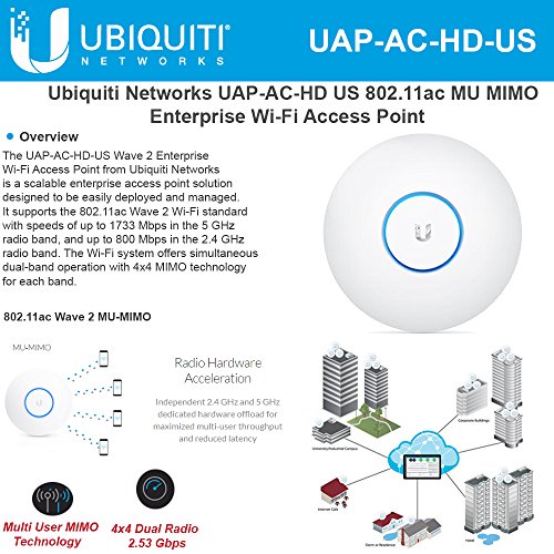 Image of Ubiquiti UniFi HD 802.11ac Wave 2 Enterprise Wi-Fi Access Point (UAP-AC-HD-US)