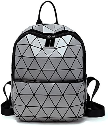 CJshop Nuovo Giapponese rombo Geometrico Zaino Versione Coreana di Moda  Studente Laser Borsa Zaino Pieghevole Tide,argentea : Amazon.it: Valigeria