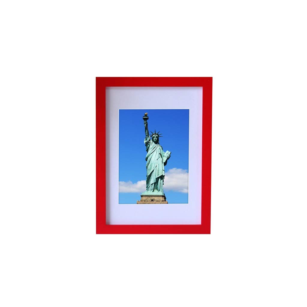 Cadre photo en bois rouge 20 pouces pour grand puzzle et photo de famille