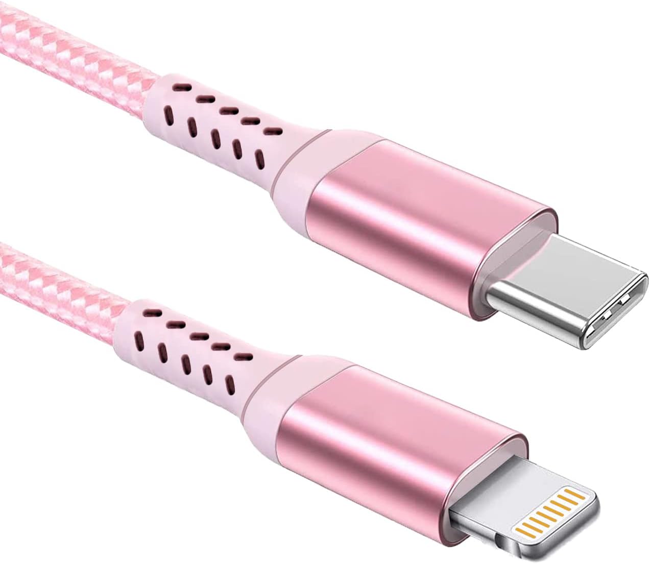 Awnuwuy 10FT Long iPhone USB-C to Lightning Cable [Apple MFi Certified] 20W 3A (max) USB C Power Delivery Fast Charge for iPhone 14 13 12 11 10 Max X XS XR 9 8, AirPods, iPad, Charging Cord Pink/Rose