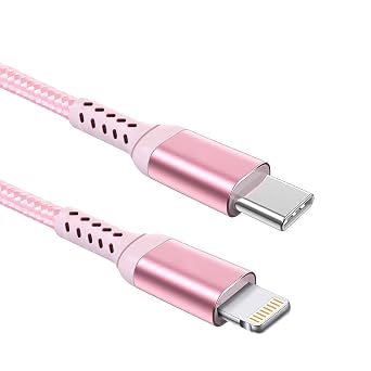 Awnuwuy 10 FT طويل فون USB-C إلى كابل البرق [Apple MFi معتمد] 20 W 3 A ماكس USB C تسليم الطاقة شحن سريع لفون 14 13 12 11 10 ماكس XS XR 9 8، AirPods، باد، شحن الحبل الوردي/الوردة