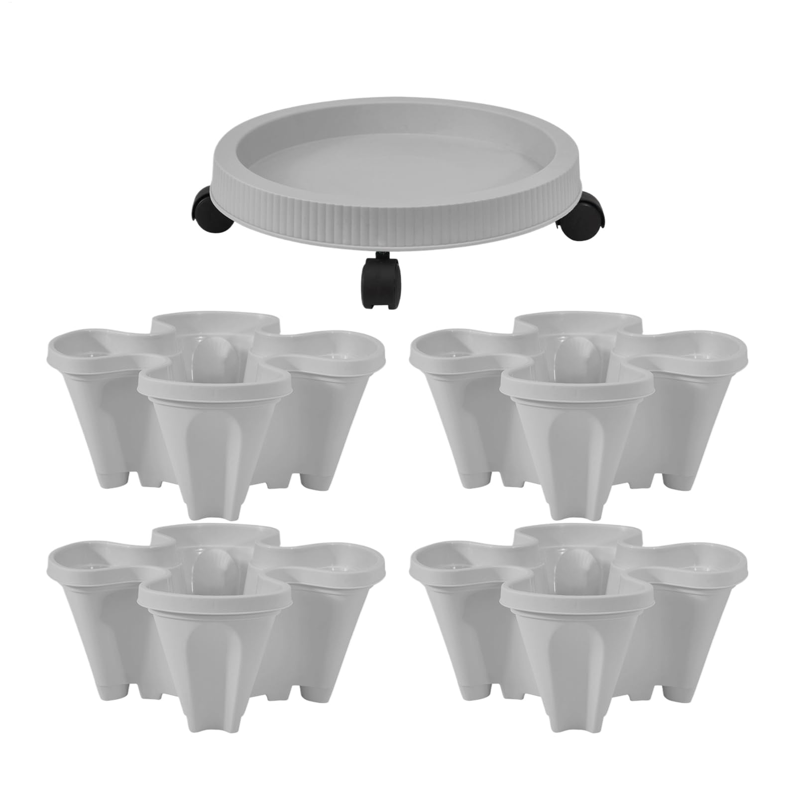Jardinera Vertical Macetas para jardín Macetas apilables Soporte para Jardinero hierbas de Interior Estante de Exterior Jardinera compacta Soporte plantas Escalon