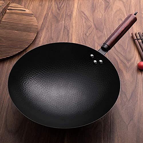 Wok for Induction Wok Old Fashioned Hand forging Wok Uncoated Non-Stick pan miniatura 5