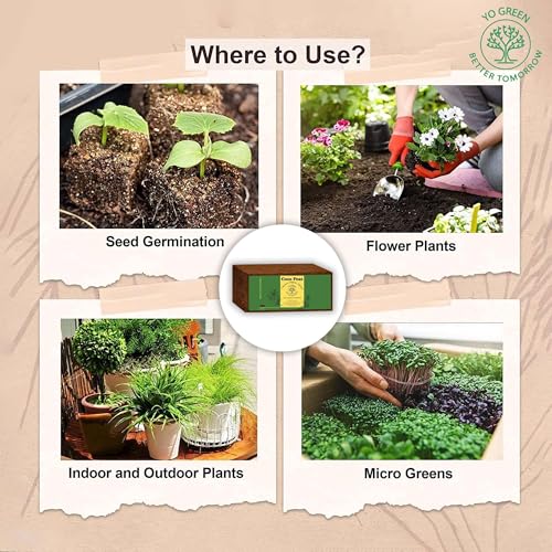 Image of 100% Natural Cocopeat Block for Garden Plants Organic Agricultural Compost Coco Peat for Indoor & Outdoor Fertilizer Kitchen Terrace Gardening Khaad (1 Kg)