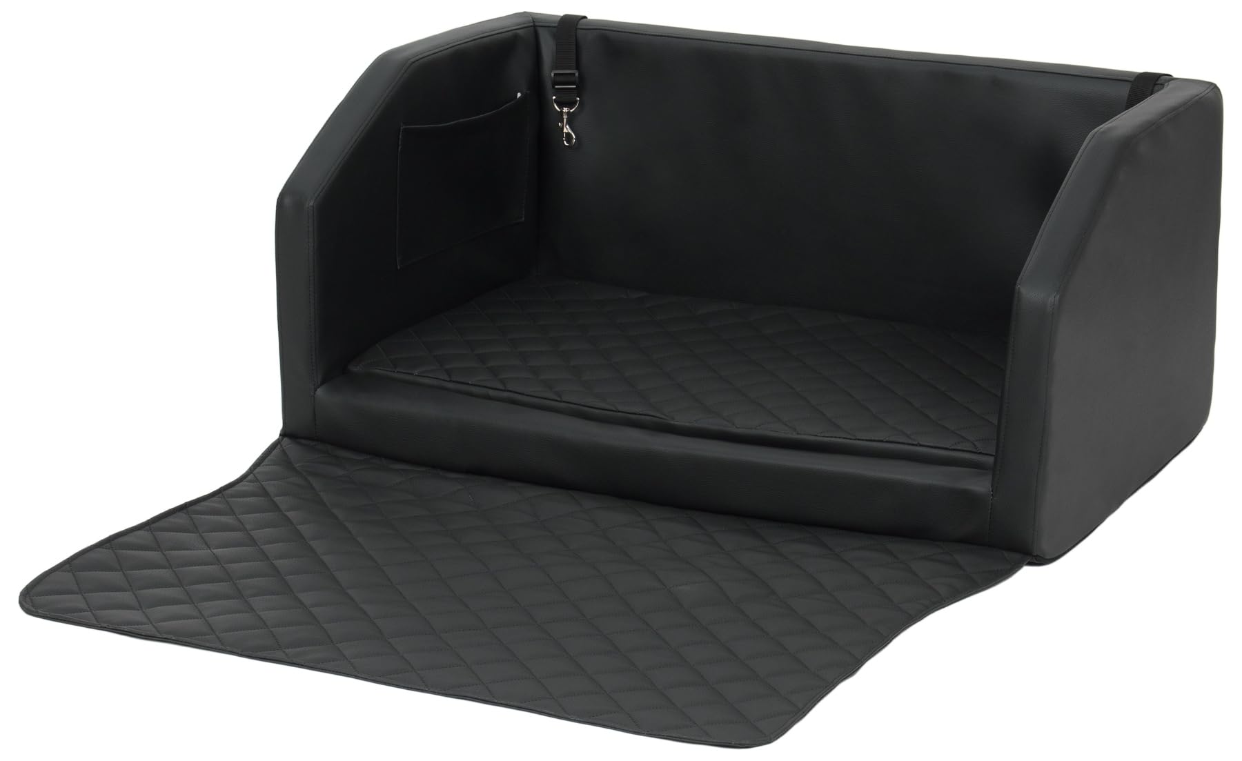 Velinda lit de Coffre, Transporteur de Voiture pour Le Chien avec Matelas de 90x55 cm (Couleur: Noir)