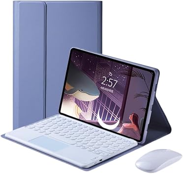 Keyboard Case with Mouse for Lenovo Tab M10 Plus 3rd Gen 10.6" 2022, Folio Keyboard Case Cover with Magnetically Detachable Wireless Keyboard for Lenovo Tab M10 Plus 3rd Gen 2022, Purple