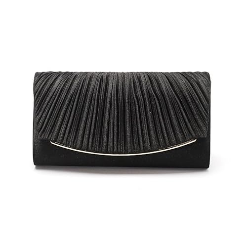 [XSDIAQG] Fabric Art Black Pleats Evening Bag Women�es Dress Clutch Purses