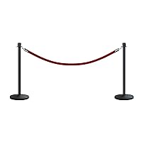 Vista 43 de CCW Kit de puntal de poste y cuerda con 2 postes superiores de corona de latón pulido y 1 cuerda de algodón de terciopelo resistente negro (6 pies)