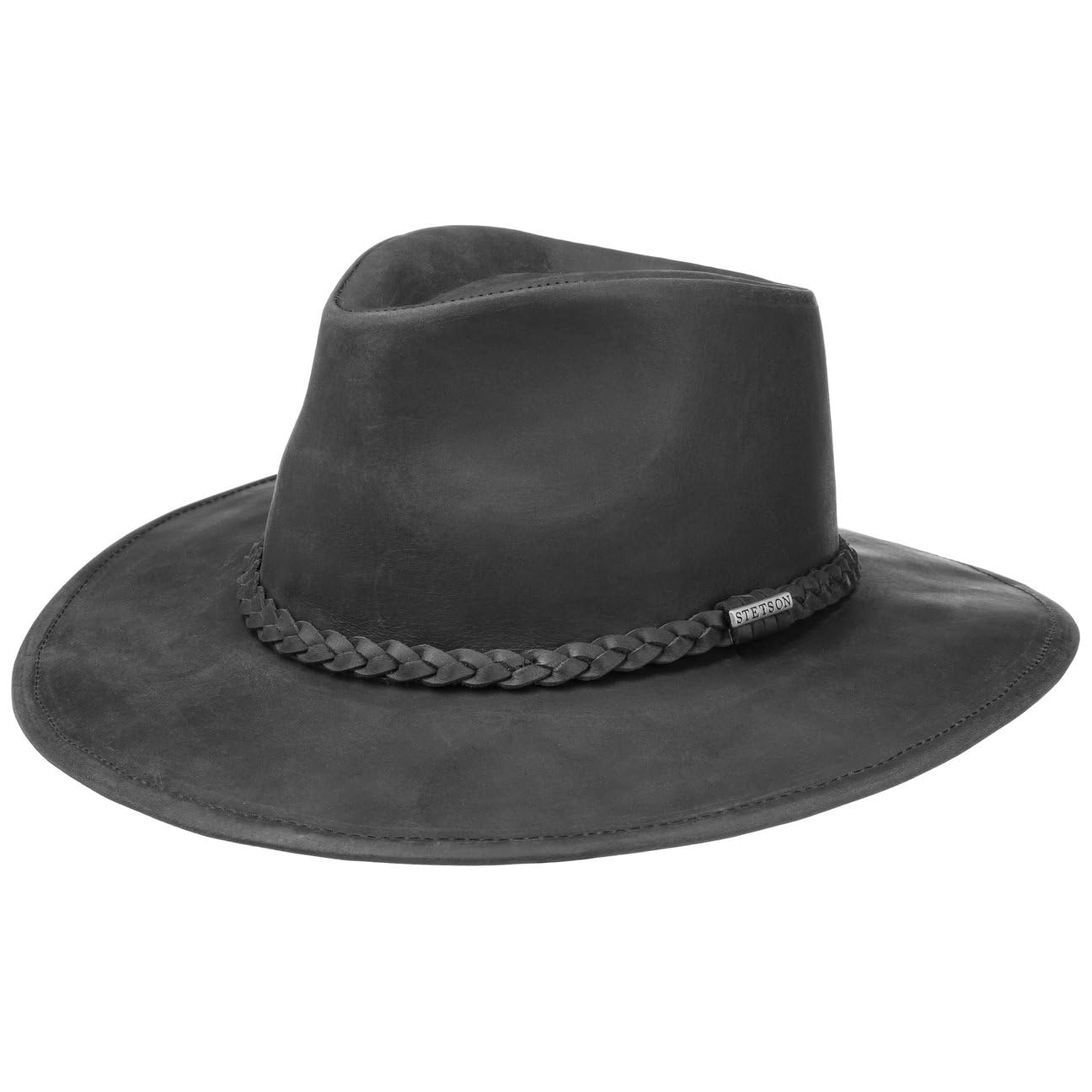 Stetson Buffalo Leather Westernhut Lederhut Damen Herren Cowboyhut Sommer Winter Rodeohut wasserabweisend Regenhut