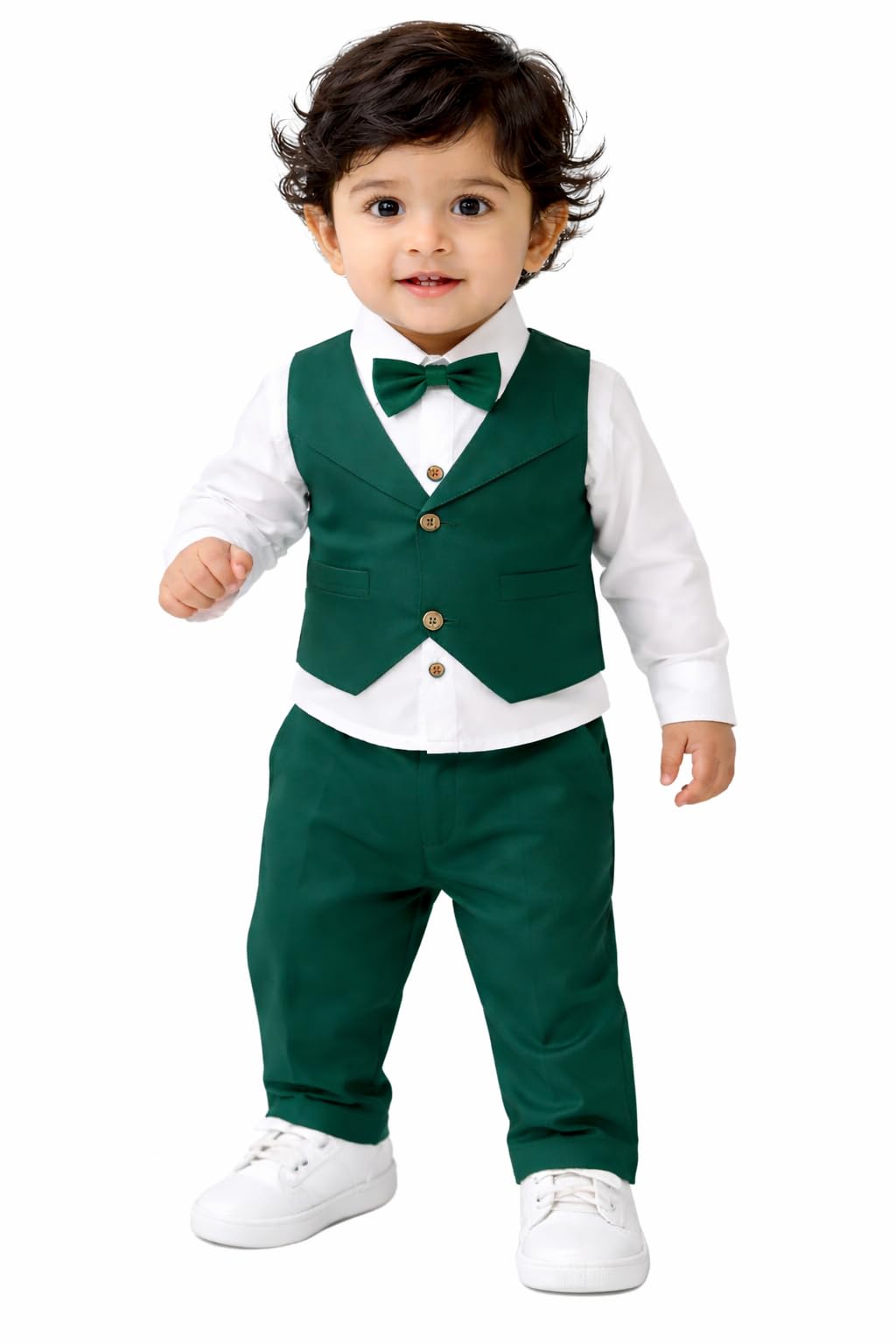 Baby Boys Formal 3 Piece Suit Set | Baby Boys Birthday, Wedding & Festive Outfit Dress for Kids | Premium Baby boy 3 piece Suit Set-picture-20