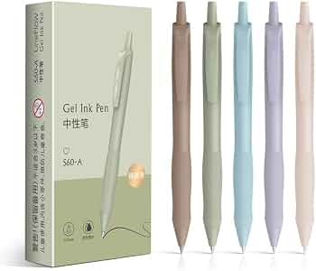 Penne Gel Retrattili Silent Click - Punta 0.7mm Inchiostro Nero - Confezione 8 Pezzi Per Scrittura Fluida - 4