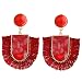 Produktbild UINGKID Damen Ohrringe Mode Ohrstecker Vintage Böhmische handgewebte Quaste Acetat geometrische Schmuck