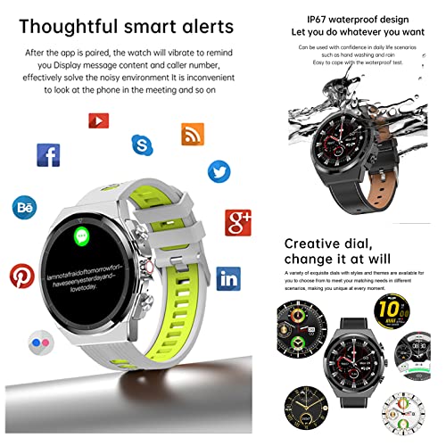 Tuanzi JM08 2 in 1 Smart Watch with Earbuds 1.28" Smartwatch TWS HiFi Stereo Wireless Headset Combo Bluetooth Phone Call for Android iOS (Silver Steel+Silicone)