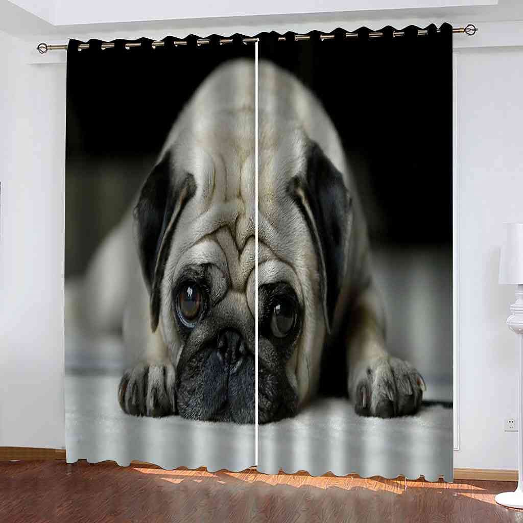 Rideau occultant chiot pour chambre d'enfants, isolation thermique et douceur 300x270 cm