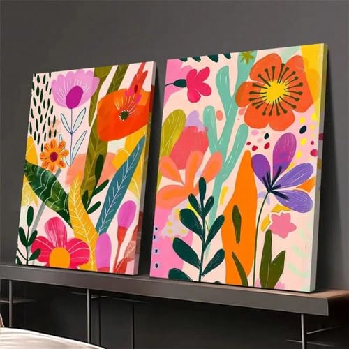 Affiche florale aquarelle violette 70x90cm sans cadre pour salon - 5