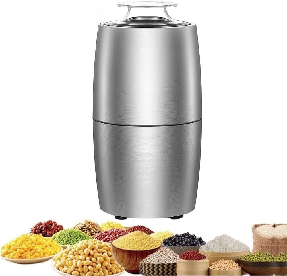 Electric Coffee Grinder, Portable 200W Bean Mill with 304 Stainless Steel Blade, Removable Bowl, Low Noise, Customizable Grinding