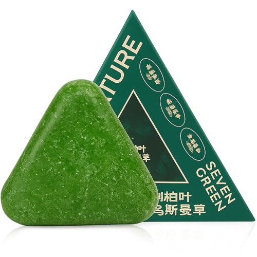 Nature Triangle Shampoo Bar, Nature Seven Green Soap Shampoo para todo tipo de cabello (1PCS)