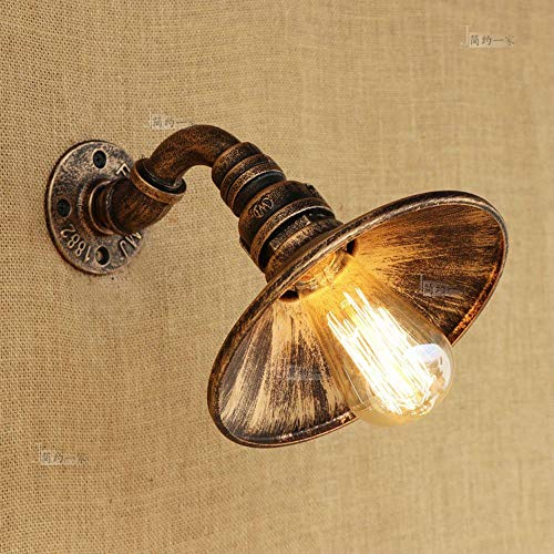 TheMonday Vintage Water Pipe Wall Light Fixture Industrial Edison 1-Light Wall Sconce Retro