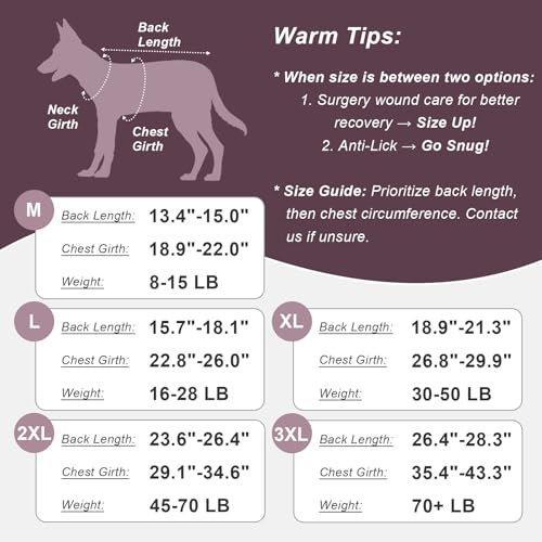 Image of Jiupety Dog Recovery Suit Adjustable, Dogs Bodysuit for Abdominal Wound After Surgery, Substitute E-Collar, M Size, Anti-Licking Surgical Dog Onesies, Pink Leopard