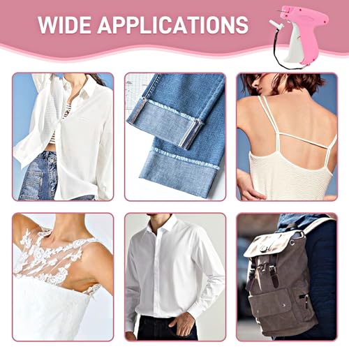 Image of 2026 New Stitch Gun for Clothes, Handheld Quick Clothing Fixer Sewing Kit with 1000 Black & 1000 White Fasteners, 6 Replacement Needles, Bright Pink