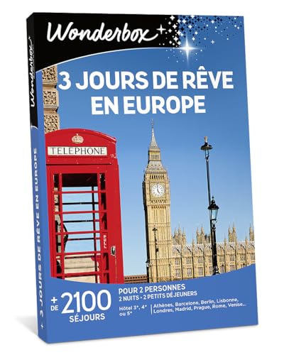 Wonderbox - 3 Jours De Rêve en Europe - Coffret Cadeau - Idée Cadeau Séjours