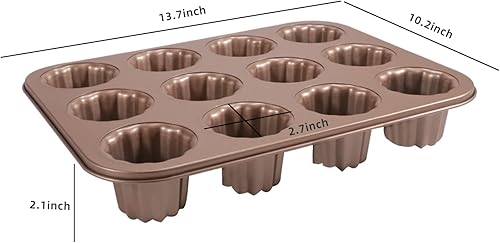Miniatura 2 de CGGYYZ Molde de acero al carbono para pasteles, moldes antiadherentes de 12 cavidades para panecillos, herramienta para hornear mousse de postre,