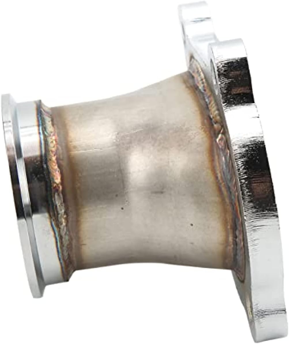 Fit For CT26 Car Turbocharger Flange Part, 2.5in Outlet Turbocharger Flange with V Band Clamp 4 Bolts Stainless Steel Strong Sealing