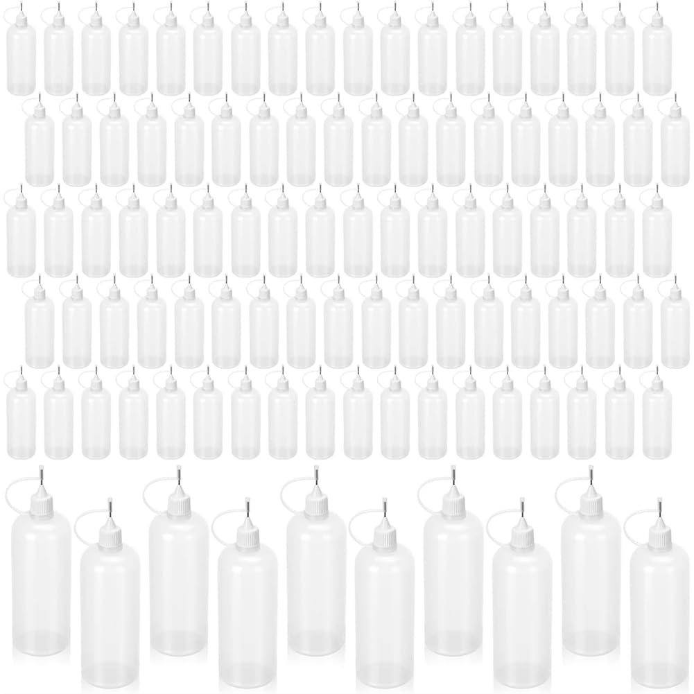 IJSDNVJNDX Bulk Plastic Tip Glue Bottle 100Pcs 120ml/4oz Singhoow Tip Aplicator Bottle Refillable Squeezer Dropper B