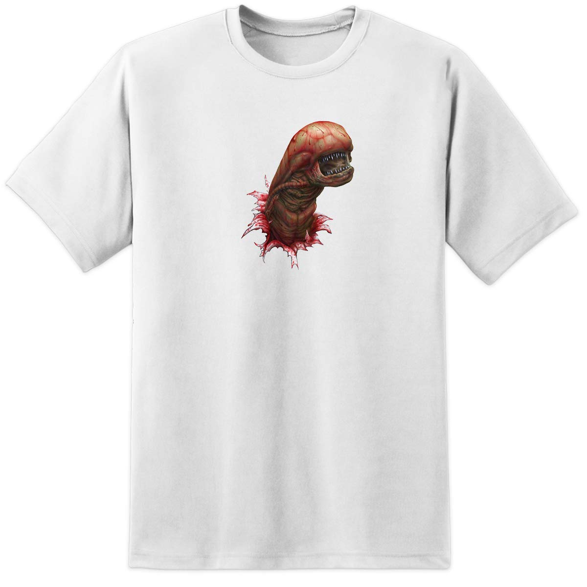 Mens Aliens Chestburster T Shirt Xenomorph Nostromo Weyland Yutani (L = 42/44") White