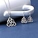FLYOW 925 Sterling Silver Good Luck Vintage Irish Triquetra Love Heart Celtic Knot Heart Pendant Necklace and Earrings Jewelry Set for Women Girls Bridesmaid Girlfrind